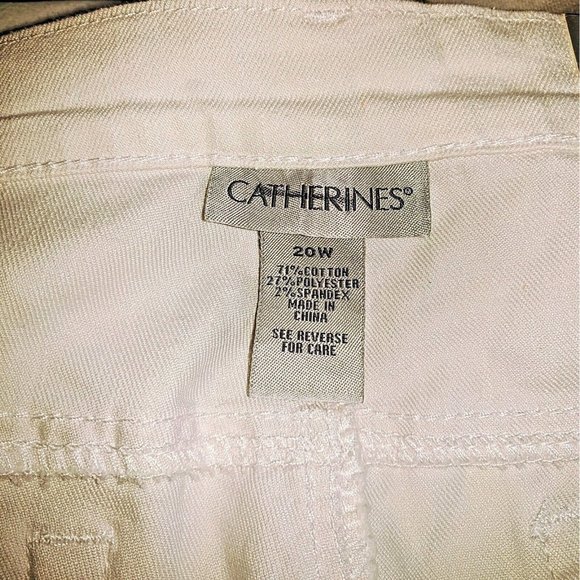 Catherines Womens Capris Plus Size 20W White Cotton Blend Factory Distre… - Picture 4 of 6